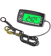 Yooreal Digital Small Gas Engine Temperature Gauge Meter,Hourmeter Tachometer,Waterproof for Lawn...