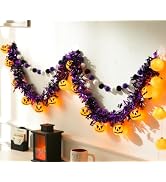 fesopial Halloween String Lights, 10FT 20 LED Halloween Fairy Lights Decor | Black Purple White H...