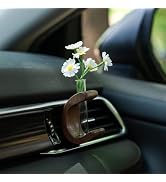 Rislobx Car Vase Vent Clip, Letter C Mini Flower Car Vase Clip Wood Auto Vase Glass Tube Car Vent...