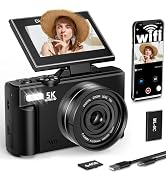 FLATIC Digital Camera, 5K 75MP Cameras for Photography with WiFi & 64GB TF Card, Autofoucs Vloggi...