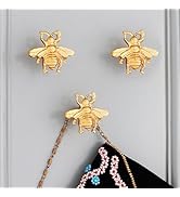 Indian Shelf 3 Pieces Bee Decorative Wall Hooks Gold Bumble Bee Vintage Coat Hooks for Hanging Th...