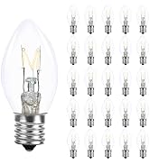 25 Pack C7 Christmas Light Bulbs Nightlight Bulb Vintage Clear Replacement Bulbs for Christmas Vi...