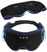 LC-dolida Sleep Mask with Headphones Bluetooth 5.4, 3D Sleeping Headphones for Side Sleepers Blue...
