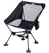 iClimb Ultralight Compact Camping Folding Beach Chair with Anti-Sinking Large Feet and Back Suppo...