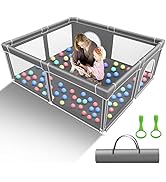 GENTEACO Baby Playpen, 59x71inch Extra Large Play Pen for Babies and Toddlers, Baby Fence Play Ya...
