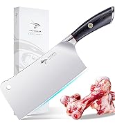 MAD SHARK Meat Cleaver, Professional 7.5 Inch Bone Chopping Butcher Knife with Heavy Duty Blade, ...