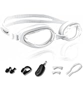 AzureWings 6 in 1 Swim Goggles for Men & Women,Upgraded Anti-Fog UV Swimming Goggles,No Leak Comf...