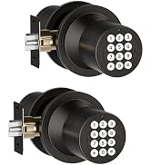 Door Knob with Keypad, Keyless Entry Door Lock, Front Door Knob Child Proof, Auto Lock, Easy Inst...