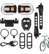 ChimimeDecor 2Pcs Bicycle Turn Signals with Alarm, Split/Integrated Bicycle Tail Light, Brake Lig...