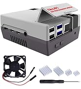 GeeekPi Raspberry Pi 4 Case, Raspberry Pi 4 Case with Cooling Fan, Raspberry Pi 4 Heatsink, Retro...