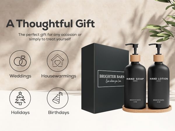 Thoughtful Gift - Luxury Soap Lotion Dispenser set Gold, Holidays Christmas Housewarming