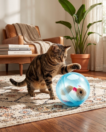An active kitten stalking smart cat toys interactive for indoor cats.