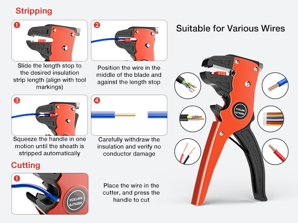 suitable for stripping speaker wires or flat ribbon cables