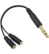 Poyiccot 1/4 to 3.5mm Adapter, 3.5mm to 1/4 Headphone Adapter, 6.35mm 1/4 inch TRS Stereo Male to...