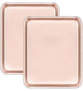 Cyimi 11" x 9" Baking Pans, Cookie Sheets Set of 2, Nonstick Toaster Oven Pan Set for Baking, Hea...