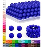 150PCS FIVEIZERO Silicone Beads 15mm for Keychain Making, Bulk Rubber Beads for DIY Crafts, Brace...