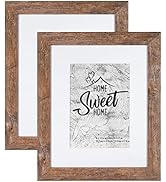 Califortree Rustic Brown 8x10 Picture Frame - Display Photos 6x8 with Mat or 8x10 Without Mat - H...