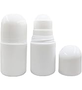 WsjiaboFux 4 Pcs White Plastic 30ml 1oz Empty Refillable Plastic Roller Bottle Roll On Bottles Ro...