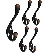 QCAA Premium Quality Heavy Duty Coat and Hat Hook Hanger, 3-3/8", Zinc Die Cast, ORB Oil-Rubbed B...