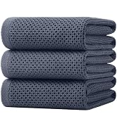 Homaxy 100% Cotton Oversized Waffle Weave Kitchen Dish Towels, 3-Pack Ultra Soft Absorbent Dish T...