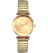 JewelryWe Women's Stretch Band Watch - Analog Quartz Easy-Read Rhinestone Roman Numeral Dial with...