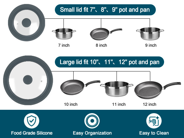 Universal Lid, Tempered Pan Lid with Heat Resistant Silicone Rim