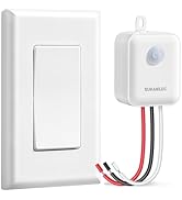 SURAIELEC Wireless Light Switch and Receiver Kit, Single Pole, RF 100 Feet, No WiFi, No Interfere...