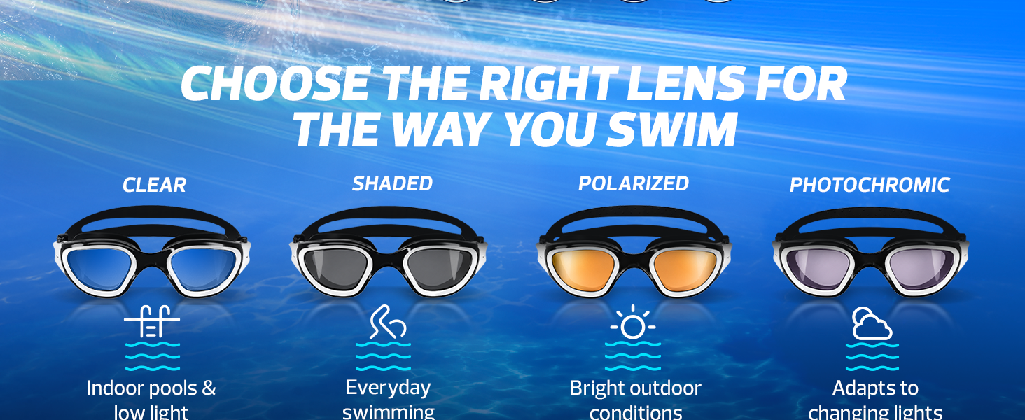 Comfort-fit swim goggles designed for more face shapes without pressure or squeeze