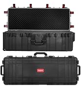 Regetek Waterproof Rolling Case 44 x 17.5 x 13.5 Inch, with Foam/Wheels/ 3 Large Handles for Came...