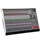 MIZISNR 16 Channel Audio Mixer Professional Sound Mixing Board with 99 DSP Effects, 7-band EQ Dig...