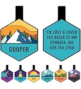 GoTags Silent Dog Tag, Personalized Engraved Hexagon Silicone Dog and Cat Name Pet ID Tags, Sound...