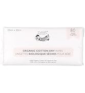 Nest Designs Organic Cotton Dry Baby Wipes for Sensitive Skin, Chemical-Free, 80 Wipes per Pack