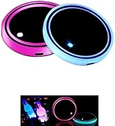 2PCS Light up Car Coasters for Cup Holders, LED Car Cup Holder Lights 7 Color-Changing Light Up C...