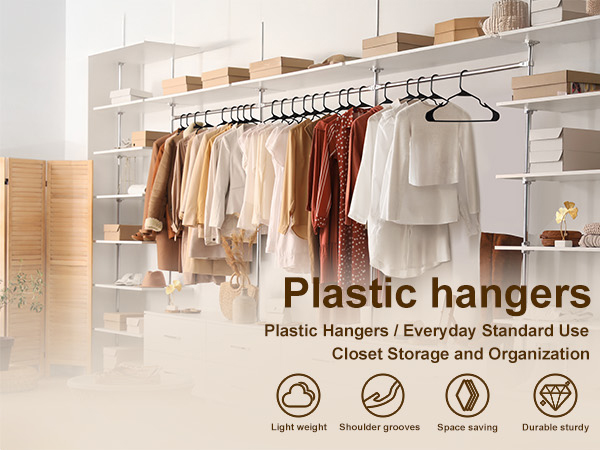 plastic clothes hangers 50 pack non slip coat hangers for closet clothes hangers
