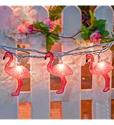 Goothy 8.5Ft Pink Flamingo String Lights, Summer Patio Outdoor String Lights with 10 Mini Flaming...