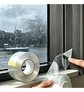 Transparent Window Weather Sealing Tape,20 Mil Thick Window Insulation Tape for Summer & Winter,N...