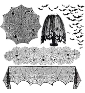 5Pack Halloween Decorations Indoor Halloween Spider Web Tablecloth Table Runners Fireplace Mantel...