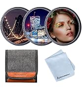 Walking Way 77mm Star Filter Sets Variable 4,6,8 Points Sparkel Filter Adjustable Starburst Effec...