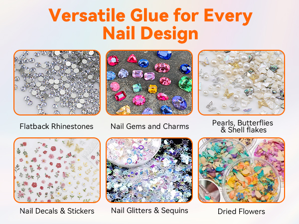 valentine's day nail gem glue