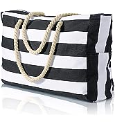 Beach Bags for Women, Large Waterproof Beach Tote Bag with Zipper Beach Bags Waterproof Sandproof...