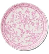 Coterie Decorative Paper Plates (Set of 10 Large Plates) - Pink Floral and White for Bridal/Baby ...