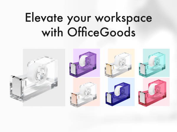 Acrylic tape dispenser Clear tape Silver Non-slip Heavy-duty Modern Desk Organizer Cute Office Gift