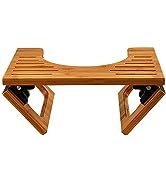 AmazerBath 7 Inches Bamboo Toilet Stool, Collapsible Poop Stool for Bathroom, Dark Wood Color
