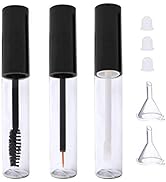 10ml Empty Mascara Tube, Eyeliner Tube and Lip Gloss Tubes,Black Eyelash Cream Container Bottle w...
