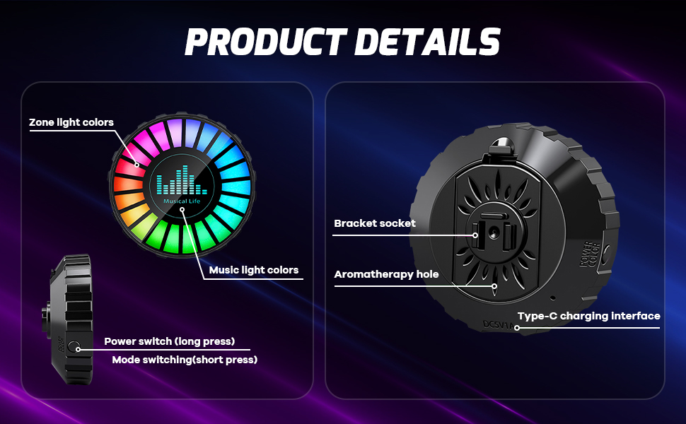 rgb fragrance light for car