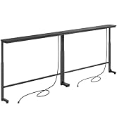 Kitstorack 2-Pack Black Narrow Console Table Behind Sofa Couch, Design with Adjustable Height (25...