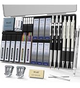 WUO 36PCS Art Mechanical Pencil Set with Storage Case, Metal Drawing Pencil | 0.5, 0.7, 0.9mm & 3...