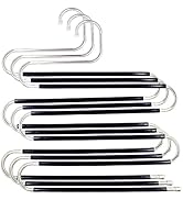 Skroad Pants Hangers Space Saving,3 Pack S-Type Non-Slip Stainless Steel Clothes Pants Hangers Cl...