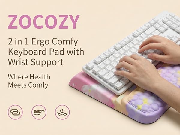 2 in 1 Ergo Comfy Keyboard Pad with Wrist Support —— Where Health Meets Comfy