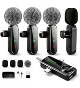 Gicorino 4 Packs Wireless Lavalier Microphone for iPhone/Android/Camera, Upgraded Mini Microphone...